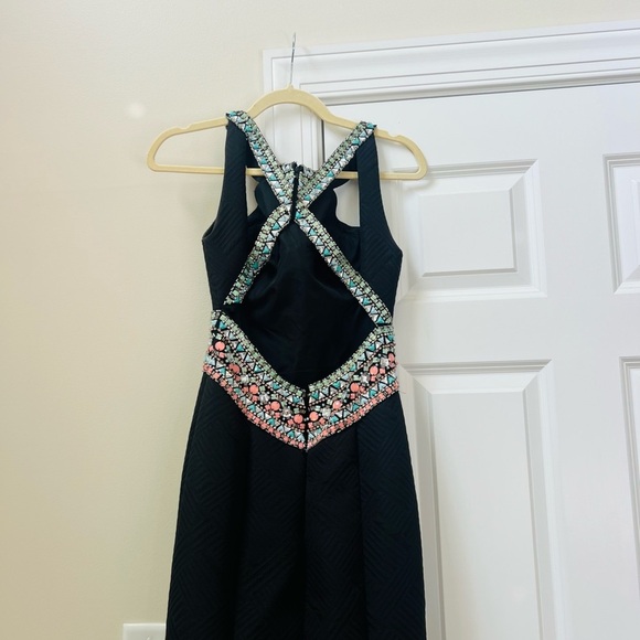 Rachel Allan Black Maxi Dress with Multicolor Waist - Picture 8 of 15